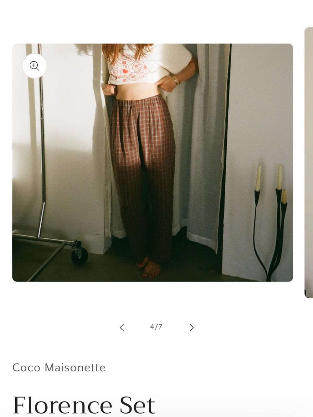 ISO Coco Maisonette Florence Linen Plaid Pants